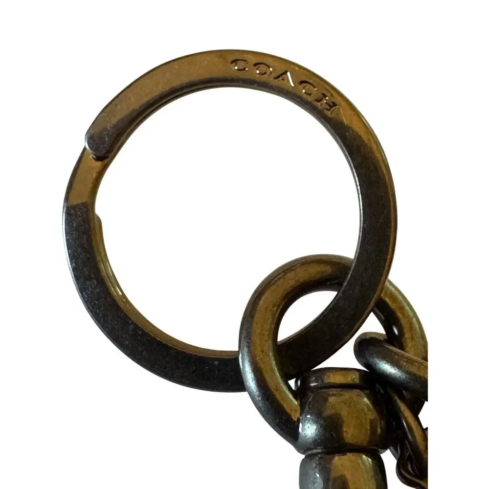 Coach Wizard of Oz scarecrow bear bag charm keychain dark gunmetal